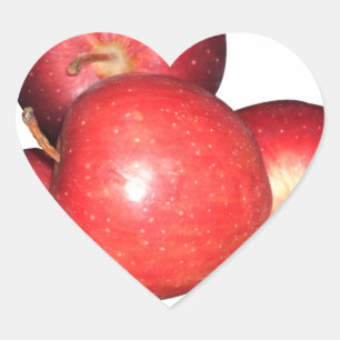 Sweet & Crisp Red Apples - Bio Fruchtwerbung Herz-Aufkleber