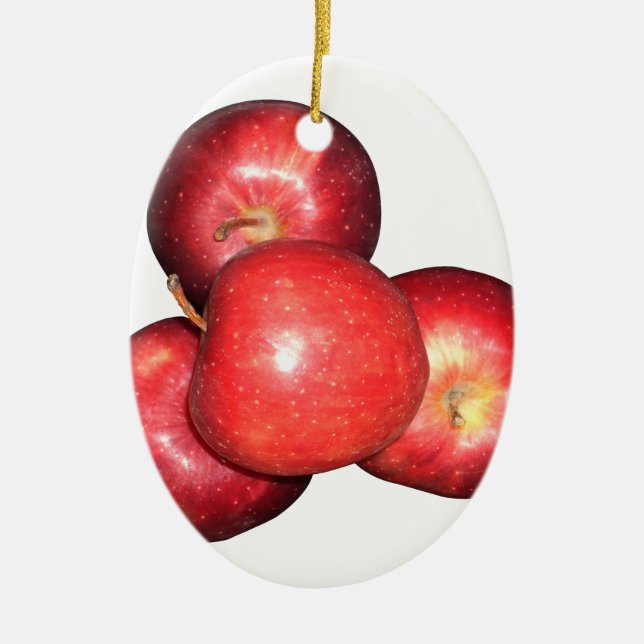 Sweet & Crisp Red Apples - Bio Fruchtwerbung Keramik Ornament (Vorne)