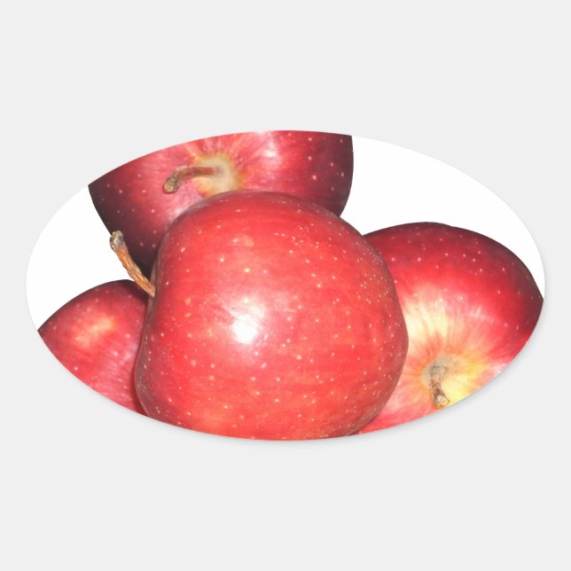 Sweet & Crisp Red Apples - Bio Fruchtwerbung Ovaler Aufkleber (Vorderseite)