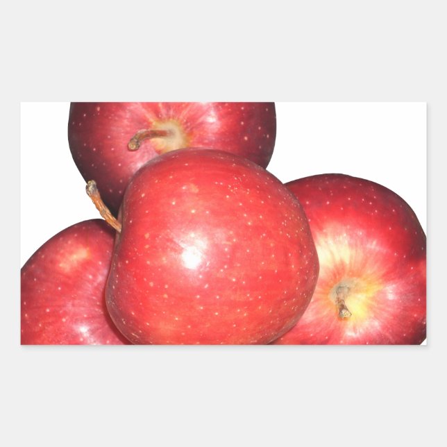 Sweet & Crisp Red Apples - Bio Fruchtwerbung Rechteckiger Aufkleber (Vorderseite)