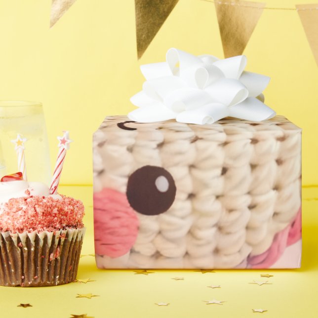 Sweet Crochet Bunny & Roses Geschenkpapier (Geburtstagsparty)