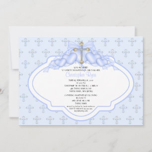 Sweet Cross Baby Boy Taufe-Tipp Einladung