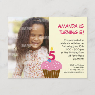 Sweet Cupcake 5. Geburtstagsparty Einladung