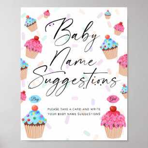Sweet Cupcake Baby Name Vorschläge Poster
