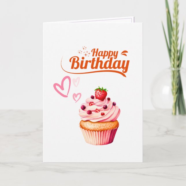 Sweet Cupcake Birthday Greeting Card Karte (Vorderseite)