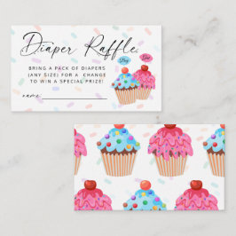 Sweet Cupcake Gender Reveal Diaper Raffle Ticket Begleitkarte