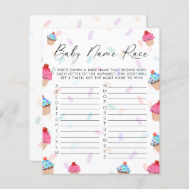 Sweet Cupcake Gender Reveal Game Baby Name