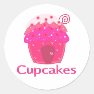 Sweet Cupcake House Runder Aufkleber