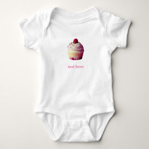Sweet Cupcake Jersey Bodysuit, weiß Baby Strampler