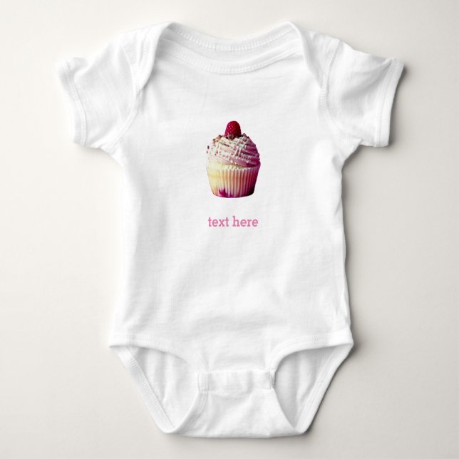 Sweet Cupcake Jersey Bodysuit, weiß Baby Strampler (Vorderseite)