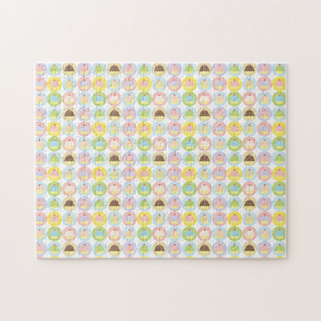 Sweet Cupcake Muster Jigsaw Puzzle (Horizontal)