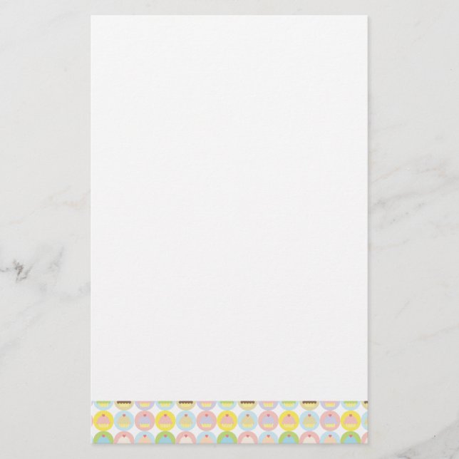 Sweet Cupcake Muster Stationery Briefpapier (Vorderseite)