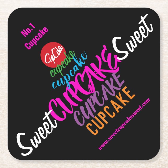Sweet CUPCAKE Sweet Rechteckiger Pappuntersetzer (Vorderseite)