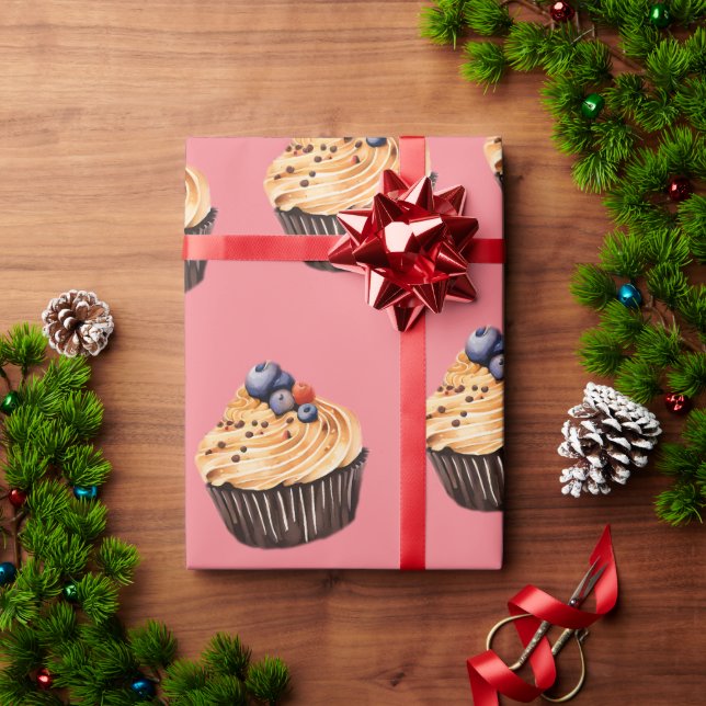 Sweet Cupcakes Muster Geschenkpapier (Feiertagsgeschenk)
