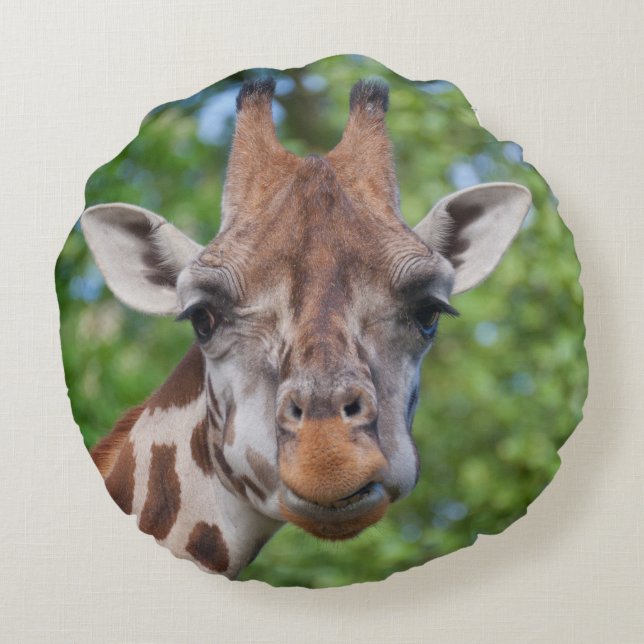 Sweet Curios Giraffe Rundes Kissen (Rückseite)