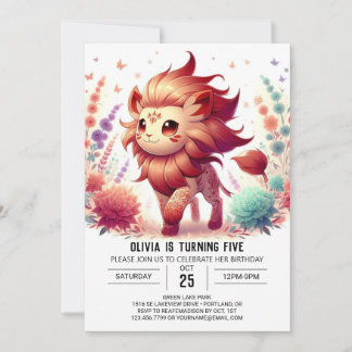 Sweet Custom Lion Digital Geburtstag Einladung