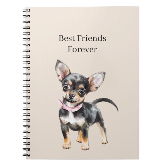 Sweet Cute Brown Cream Chihuahua Dog Best Friends Notizblock (Vorderseite)