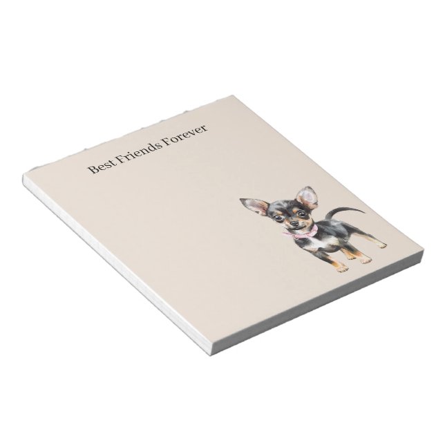 Sweet Cute Brown Cream Chihuahua Dog Best Friends Notizblock (angewinkelt)