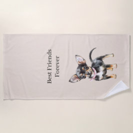Sweet Cute Brown Cream Chihuahua Dog Best Friends Strandtuch