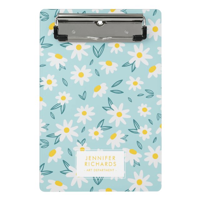 Sweet Daisies Muster Personalisiert Mini Klemmbrett (Vorderseite)