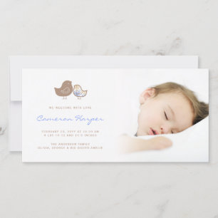 Sweet Damask Chicks Baby Boy Geburtsankündigung Ankündigung