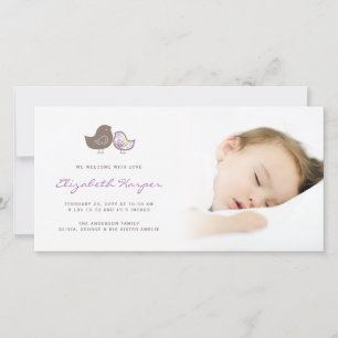 Sweet Damask Chicks Baby Girl Geburtsankündigung Ankündigung