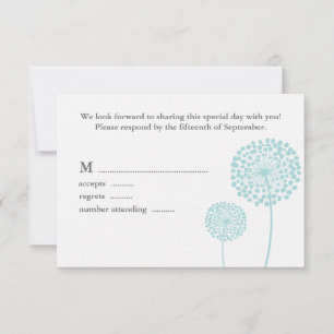 Sweet Dandelions Wedding Response Card RSVP Karte