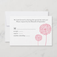 Sweet Dandelions Wedding Response Card