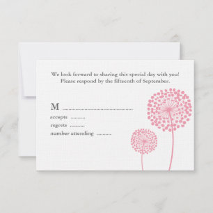 Sweet Dandelions Wedding Response Card RSVP Karte