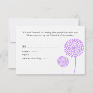 Sweet Dandelions Wedding Response Card RSVP Karte