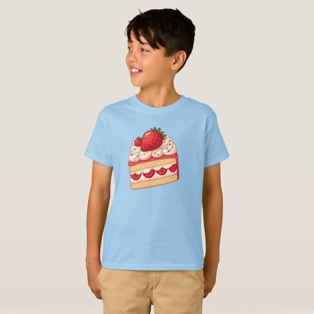 Sweet Delight: Erdbeere Shortcake glänzend T-Shirt (Vorne ganz)