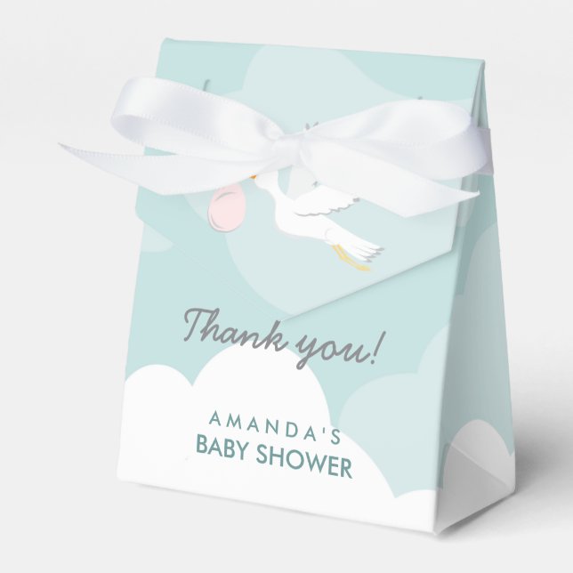 Sweet Delivery Stork Baby Shower Box Geschenkschachtel (Vorderseite)