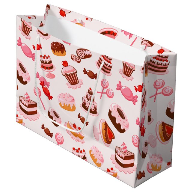 Sweet Dessert Geschenktasche - Große Geschenktüte (Vorderseite Schrägansicht)