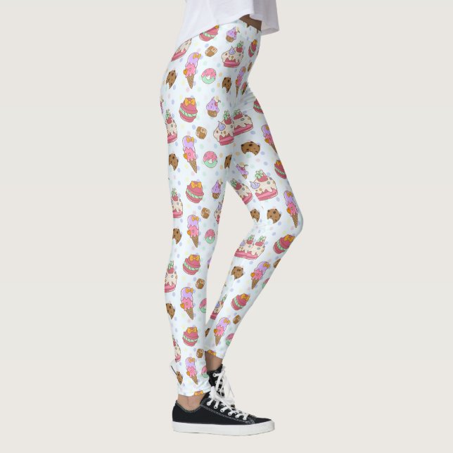 Sweet Dessert Leckereien Muster Leggings (Rechts)