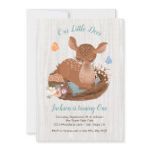 Sweet doe Deer Birthday Party Einladungen