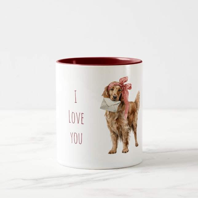 Sweet Dog Love Letter Zweifarbige Tasse (Mittel)