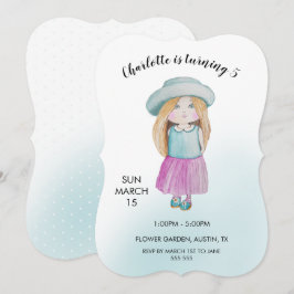 Sweet Doll Watercolor Handgemalt Feiertagskarte