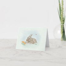 Sweet Donkey and Wildflowers Small Greeting Card