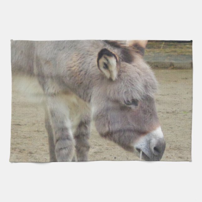 Sweet Donkey, Animal Gray, Horse Family Geschirrtuch (Horizontal)