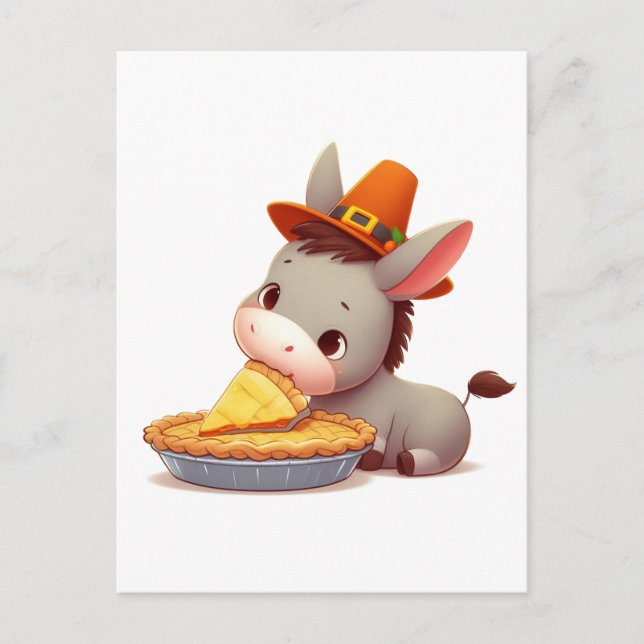 Sweet Donkey isst Pie Postkarte (Vorderseite)