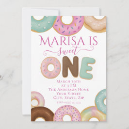 Sweet Donut Birthday | Party für farbige Kinder - Einladung