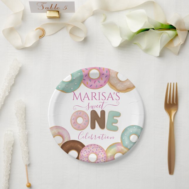 Sweet Donut Birthday | Party für farbige Kinder - Pappteller (Hochzeit)