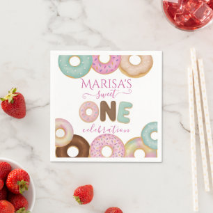 Sweet Donut Birthday   Party für farbige Kinder - Serviette