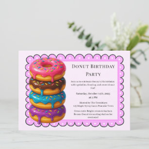 Sweet Donut Brunch   Geburtstagsfeier Einladung