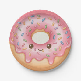 Sweet Donut Design Hanukkah Party Paper Plates Pappteller