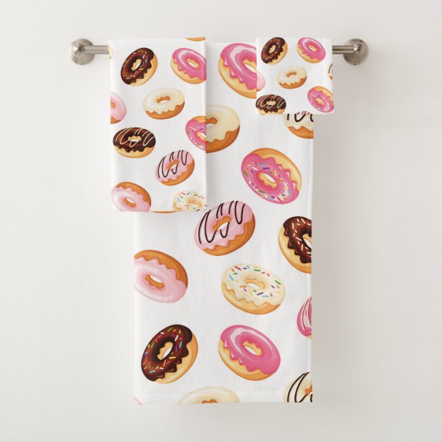 Sweet Donut Pattern Badhandtuch Set (Insitu)