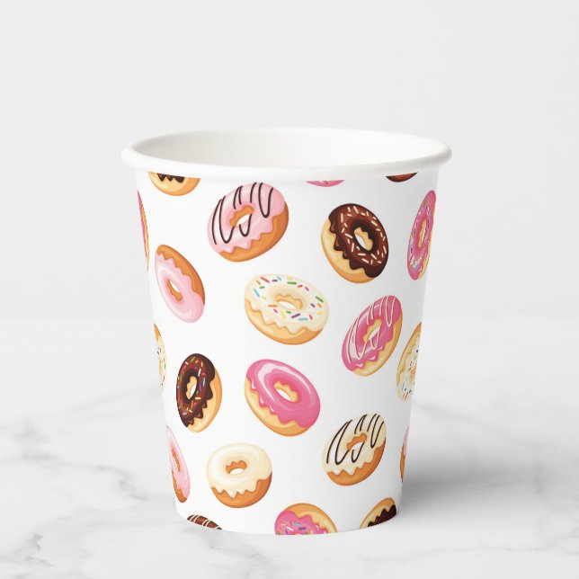 Sweet Donut Pattern Pappbecher (Vorderseite)