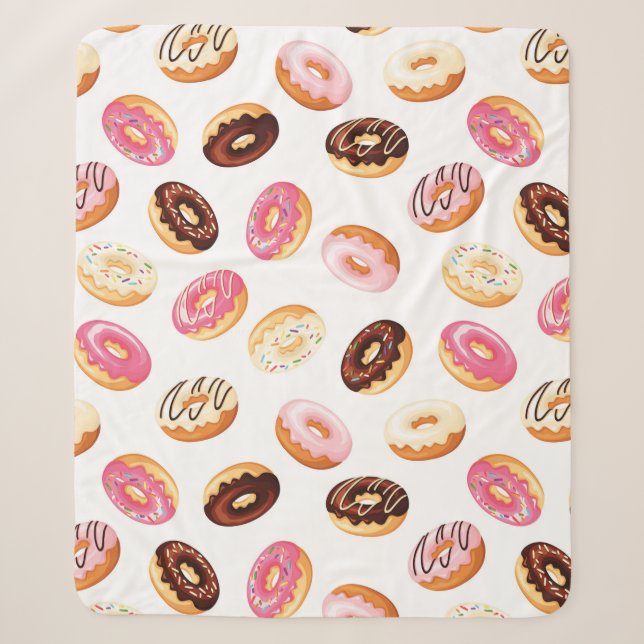 Sweet Donut Pattern Sherpadecke (Vorderseite)