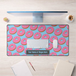 Sweet Donut Rings - Rosa / Blau - Funny Text hinzu Schreibtischunterlage