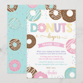 Sweet Donuts and Diapers Doughnut Baby Dusche Dankeskarte